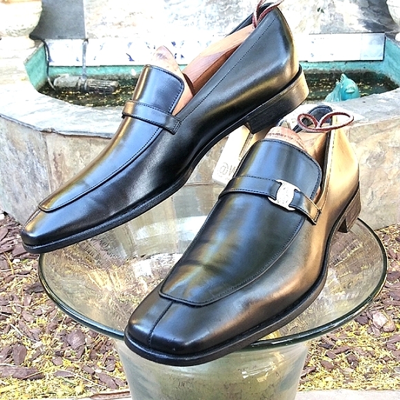 🆕 $SOLD$ Salvatore Ferragamo Black Split Toe Slip On Loafers - Picture 8 of 16